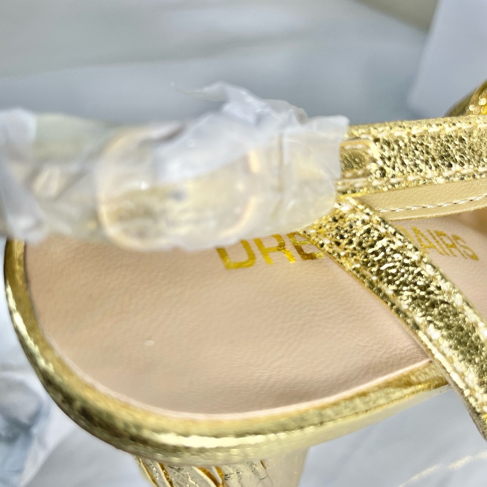 Sz 7 women’s chunky platform gold Dream Pairs Gold Platform Sandals - Picture 10 of 10